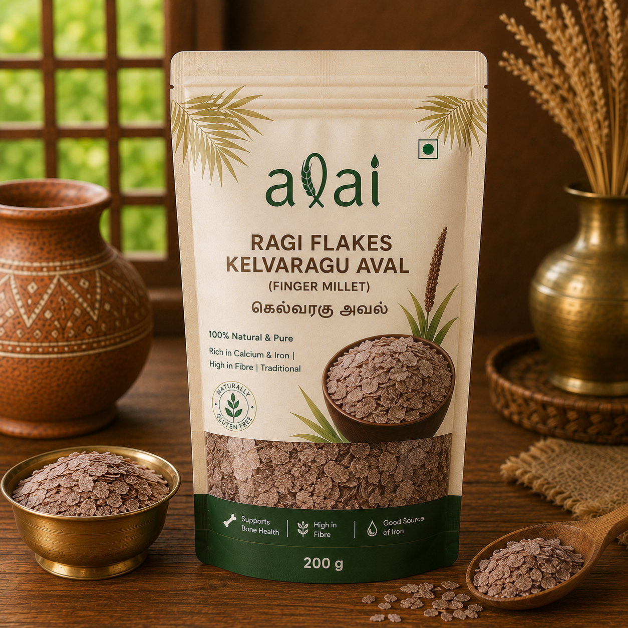 Ragi Flakes – Kelvaragu Aval (Finger Millet)