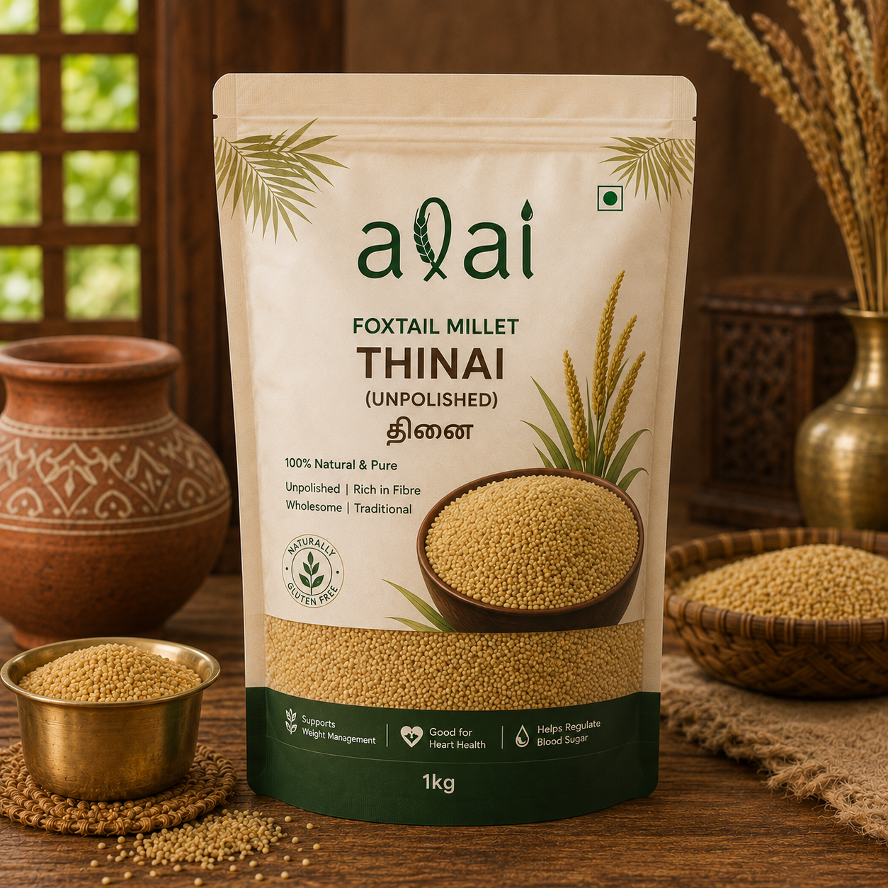 Foxtail Millet – Thinai (Unpolished)