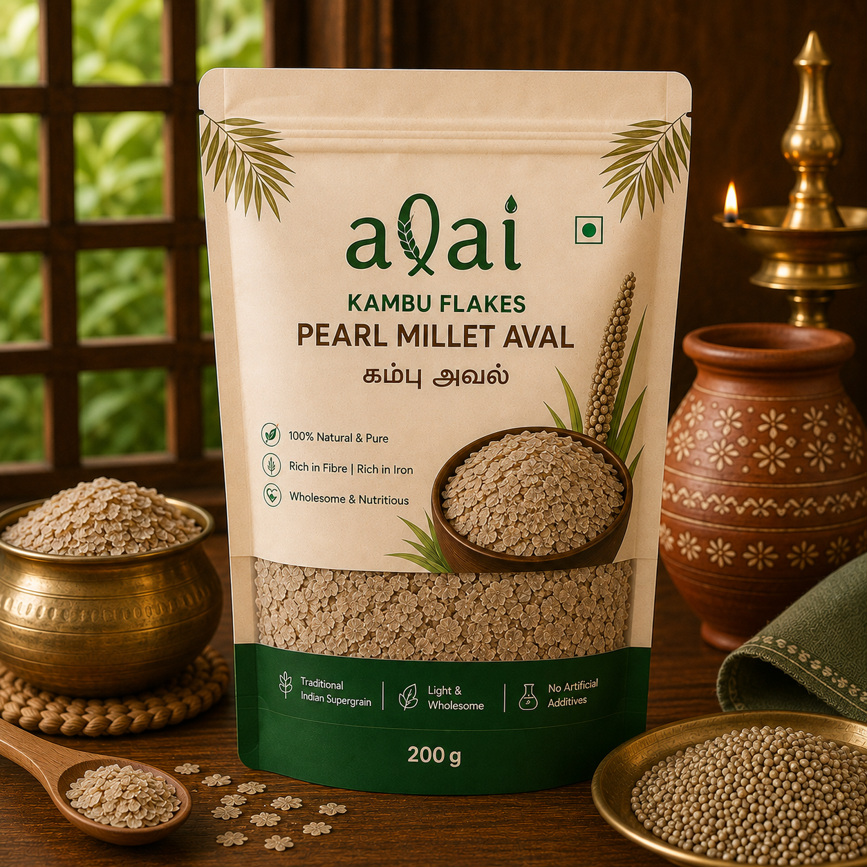 Kambu Flakes – Pearl Millet Aval (Bajra)