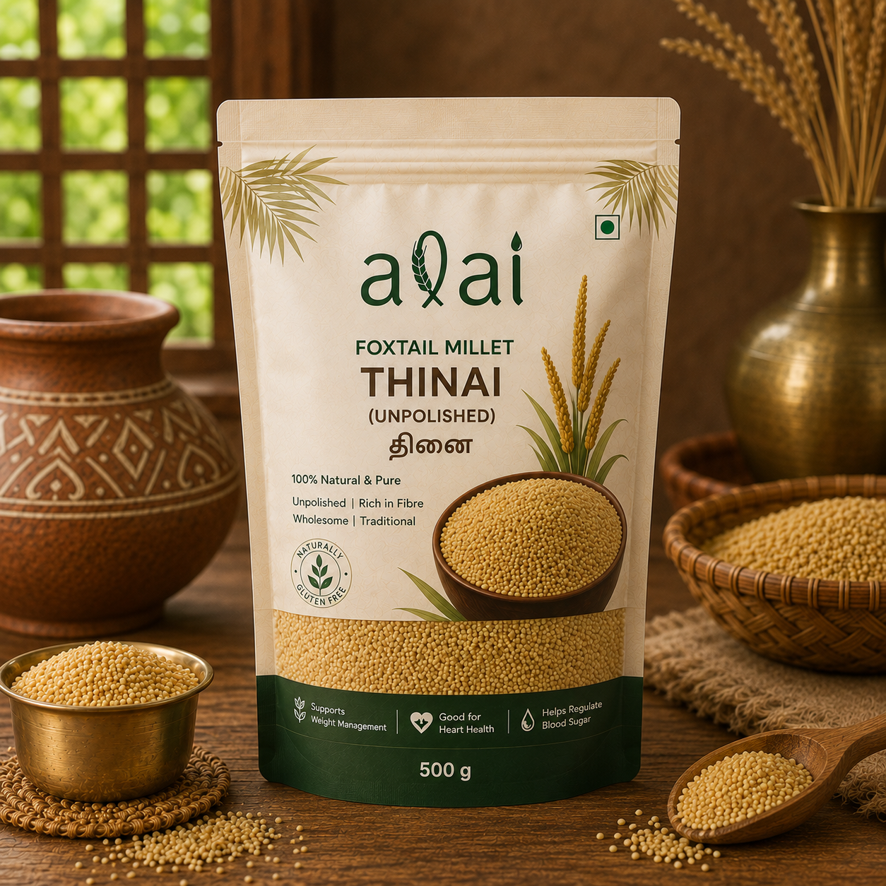 Foxtail Millet – Thinai (Unpolished)